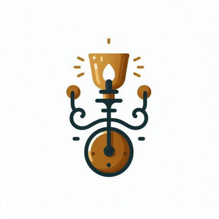Vintage candlestick icon on white background. Vector illustration.のイラスト素材