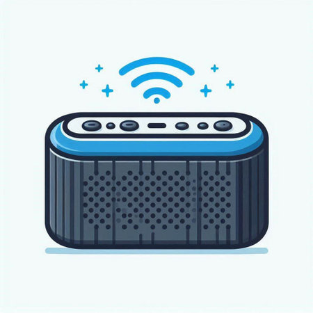 Illustration of a wireless bluetooth speaker on a white background.のイラスト素材