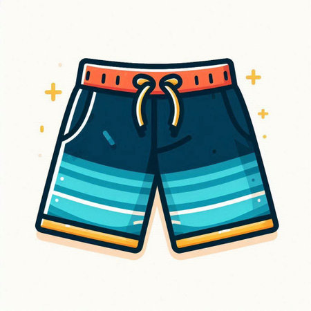 Swimming trunks icon. Vector illustration of a pair of swimming trunks.のイラスト素材