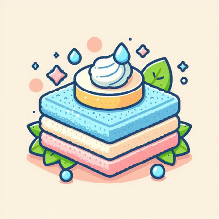 Cleaning sponge icon. Hand drawn doodle vector illustration.のイラスト素材