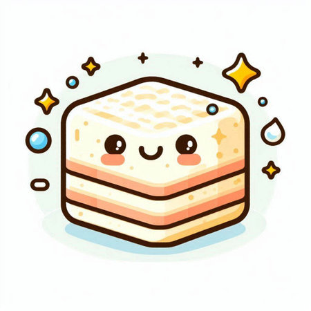 Cute kawaii sandwich. Vector illustration. Isolated on white background.のイラスト素材