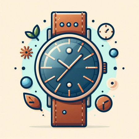 Wristwatch icon in trendy flat style. Vector illustration of wristwatch symbol.のイラスト素材