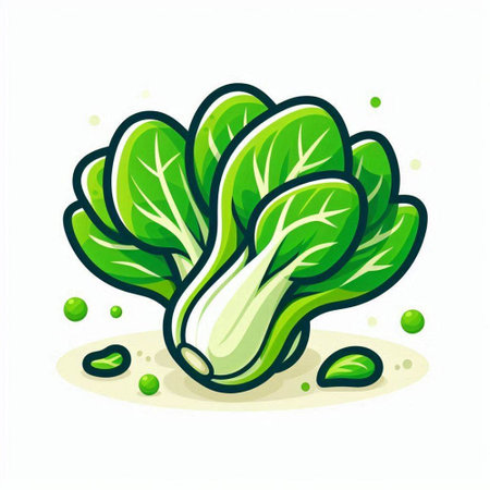 Bok choy vector illustration. Cartoon bok choy icon.のイラスト素材