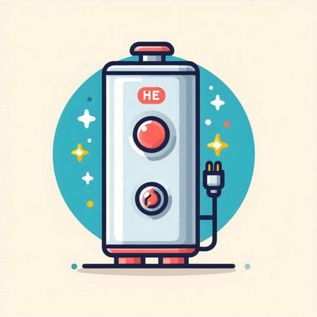 Illustration of electric boiler. Vector illustration in flat cartoon style.のイラスト素材