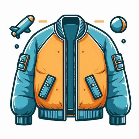 Vector illustration of a jacket with a hood on a white background.のイラスト素材
