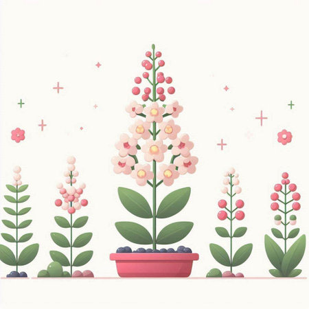 Flowers in a pot on a white background. Vector illustration.のイラスト素材