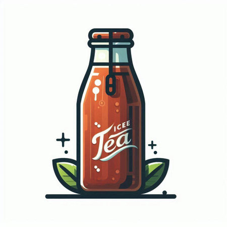 Illustration of bottle of cola with lettering. Vector illustration.のイラスト素材