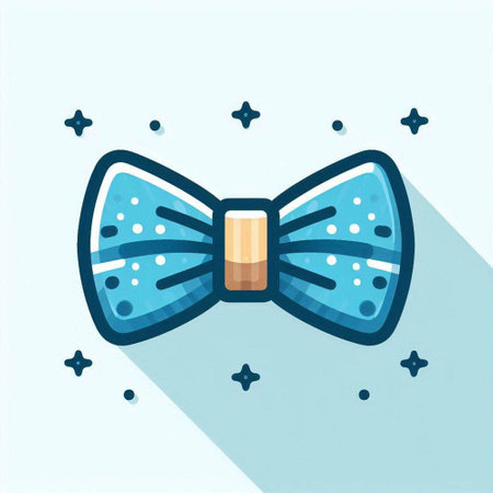Blue bow tie icon. Flat illustration of blue bow tie icon for web designのイラスト素材