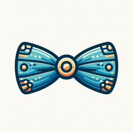Illustration of a blue bow tie on a white background - vectorのイラスト素材