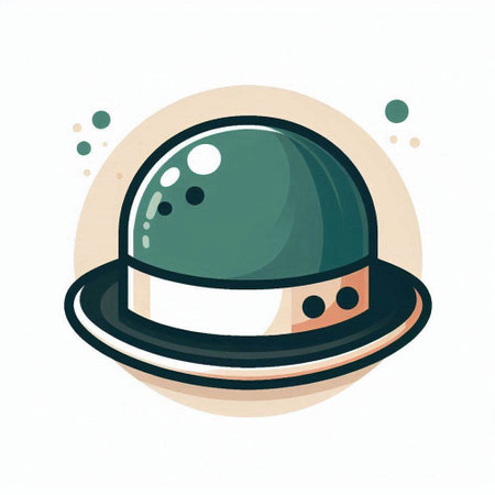 Vector illustration of a hat with a visor in cartoon style.のイラスト素材