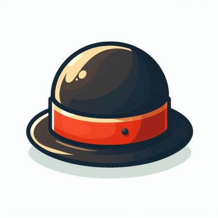 Illustration of a black hat on a white background. Vector illustrationのイラスト素材