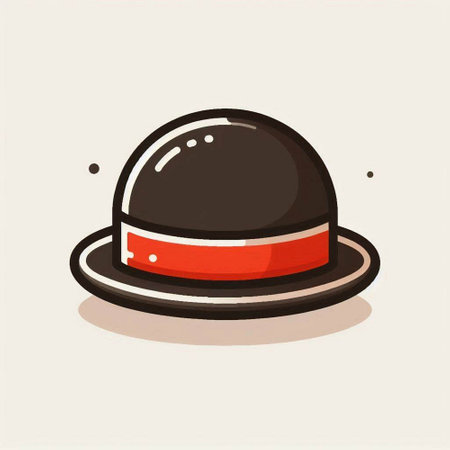 Illustration of a hat with a buckle on a light background.のイラスト素材
