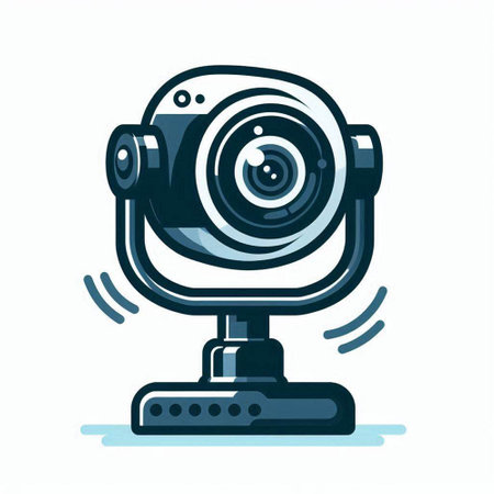 Vector illustration of web camera on white background. Webcam icon.のイラスト素材