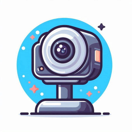 Video camera icon. Vector illustration in flat cartoon style on white background.のイラスト素材
