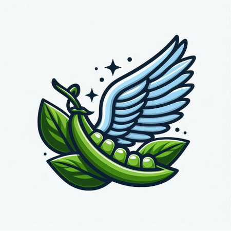 Pea vector logo, emblem, badge, label, sticker.のイラスト素材