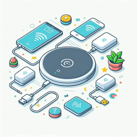 Smartphone connection isometric 3d vector illustration on white background.のイラスト素材