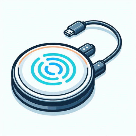 Wireless charger isometric 3d icon on white background vector illustrationのイラスト素材
