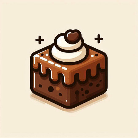 Cake icon. Vector illustration of a piece of cake with cream.のイラスト素材