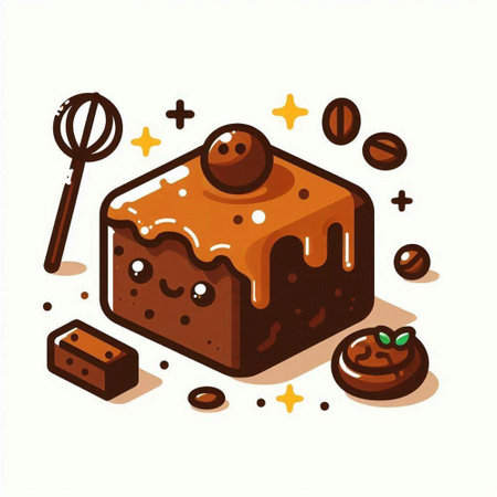 Piece of chocolate cake on white background. Isometric vector illustration.のイラスト素材