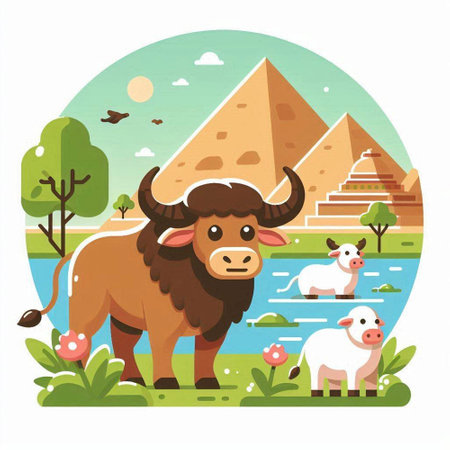 Cute cartoon animal in the safari park. Vector illustration.のイラスト素材