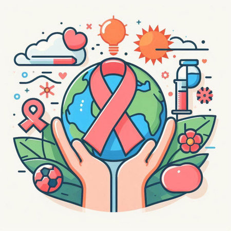 Breast Cancer Awareness Month. Vector Illustration of World Cancer Day.のイラスト素材