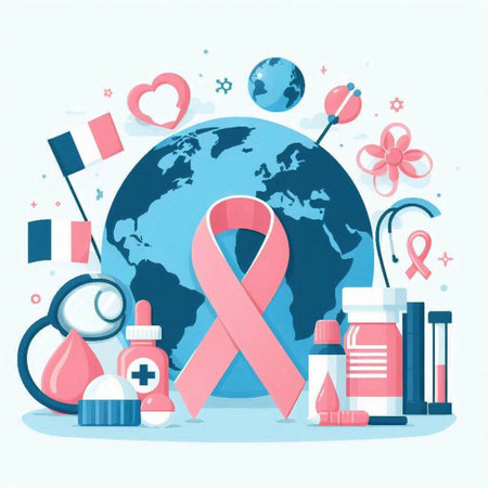 Breast Cancer Awareness Month. Vector Illustration of World Breast Cancer Day.のイラスト素材