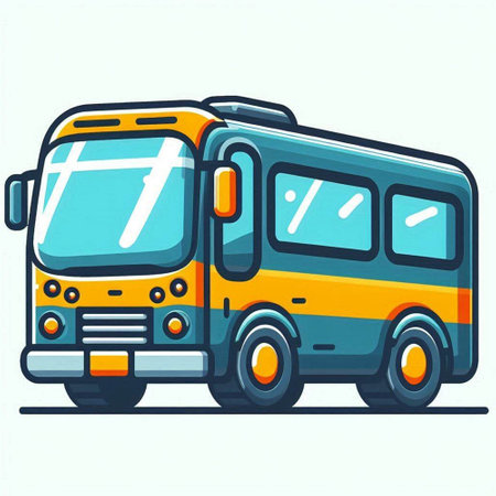 Vector illustration of school bus. Isolated on a white background.のイラスト素材