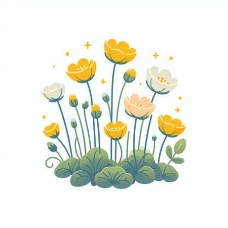 Beautiful spring flowers on a white background. Vector illustration for your designのイラスト素材