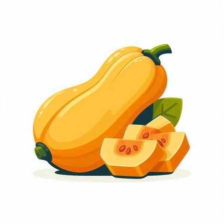 Pumpkin isolated on white background. Vector illustration in cartoon style.のイラスト素材