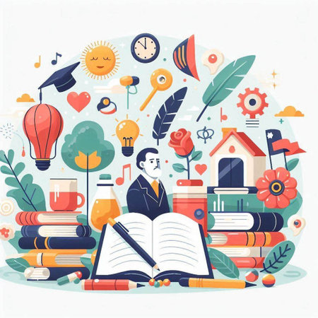 Flat design vector illustration concept of education, knowledge, wisdom, knowledge, learning, study, wisdom, knowledge, school, university, university, college, university.のイラスト素材