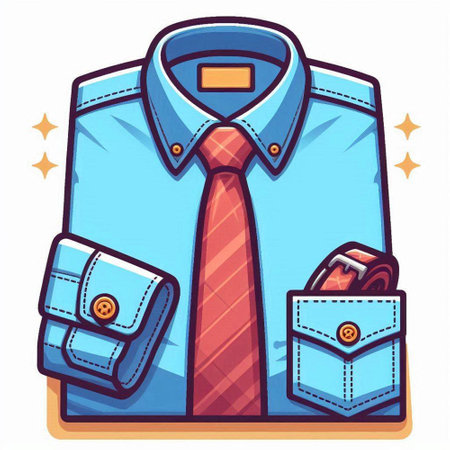 Men's shirt with a tie, wallet and money. Vector illustration.のイラスト素材
