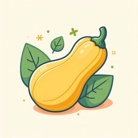 Cartoon zucchini with leaves on white background. Vector illustration.のイラスト素材