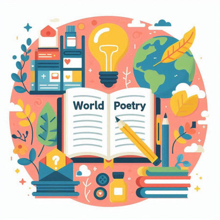 Flat design concept for World Book Day. Illustration with books, books, pencils, lightbulb, world map and other elements.のイラスト素材