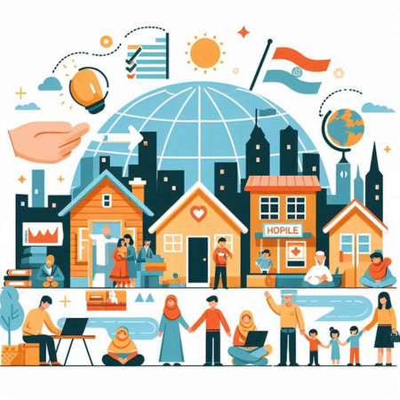 Vector illustration of people in the city. Flat style design for web, site, advertising, banner, poster, board and print.のイラスト素材