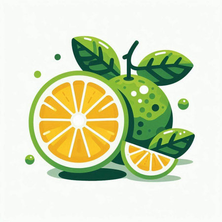 Citrus fruit icon in flat style. Vector illustration on white background.のイラスト素材
