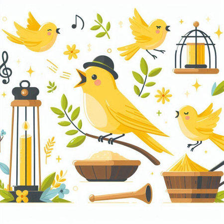 Seamless pattern with bird and bird feeder. Vector illustrationのイラスト素材