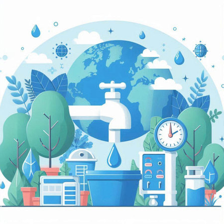 Vector illustration of world water day. Save water concept. Environment protection.のイラスト素材