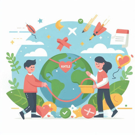 World Environment Day concept. Flat design vector illustration of save the planet.のイラスト素材