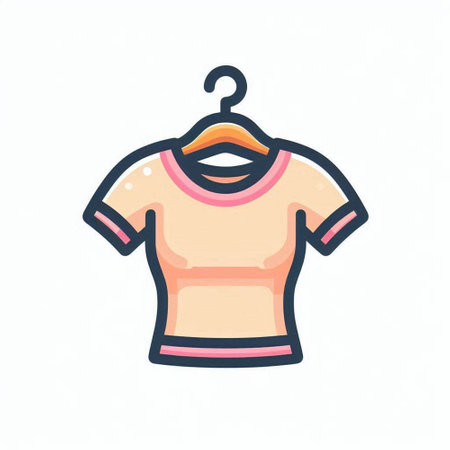 T-shirt on hanger doodle icon, vector illustrationのイラスト素材