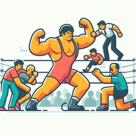 Boxing training vector illustration. Group of people in sportswear boxing.のイラスト素材