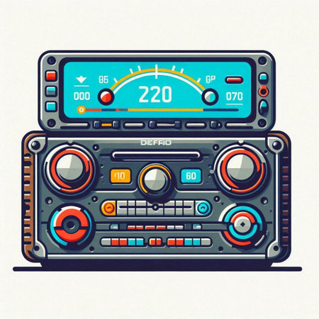 Vintage radio. Vector illustration on white background. EPS 10.のイラスト素材