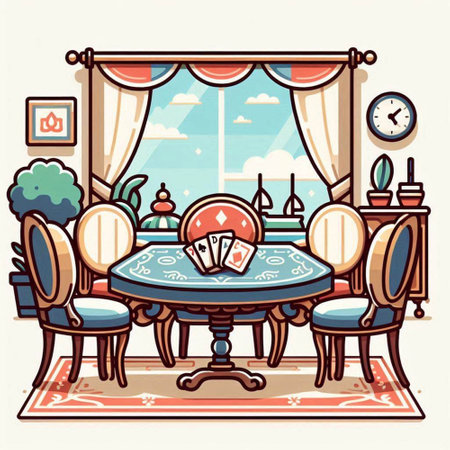 Luxury interior of the living room. Vector illustration in retro styleのイラスト素材