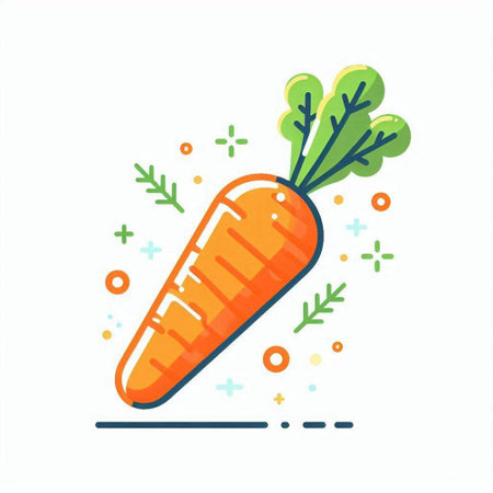 Carrot icon. Vegetable vector illustration in trendy flat style.のイラスト素材