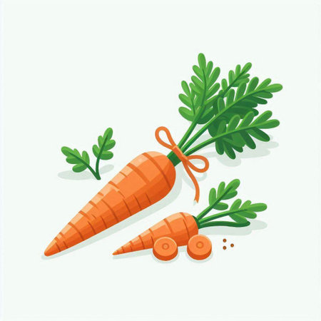 Carrot vector illustration. Carrot with leaves isolated on white background.のイラスト素材