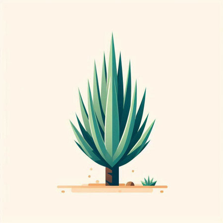 Aloe vera plant vector illustration. Succulent plant.のイラスト素材