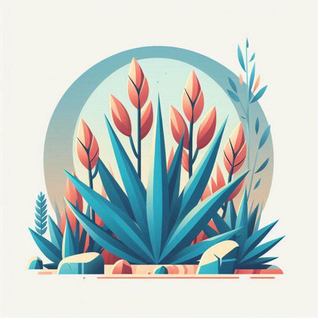 Tropical plant in flat style. Vector illustration. EPS10のイラスト素材