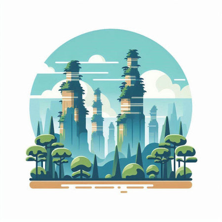Landscape of Kuala Lumpur, Malaysia. Flat style vector illustration.のイラスト素材