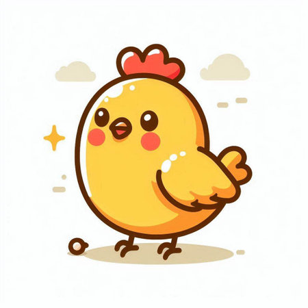 Cute chicken cartoon. Vector illustration isolated on a white background.のイラスト素材