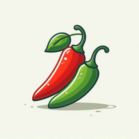 Illustration of chilli pepper on a white background. Vector illustration.のイラスト素材