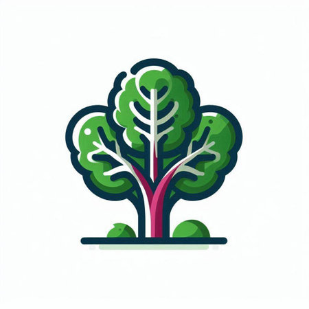 Green tree icon, vector illustration. Flat design style with long shadow.のイラスト素材